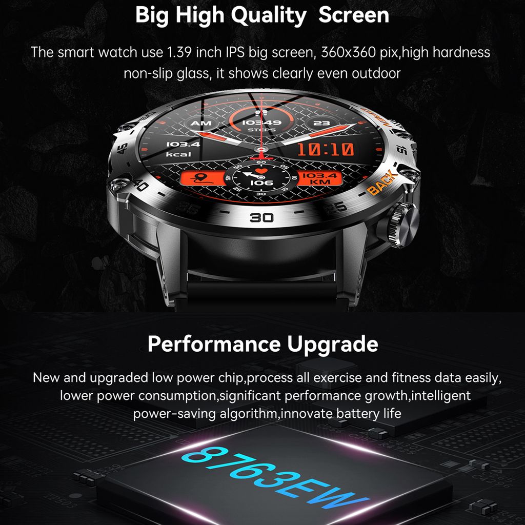 K52 Smartwatch, Sportuhr, 1,39 Zoll IPS-Touchscreen, Produktbild 7