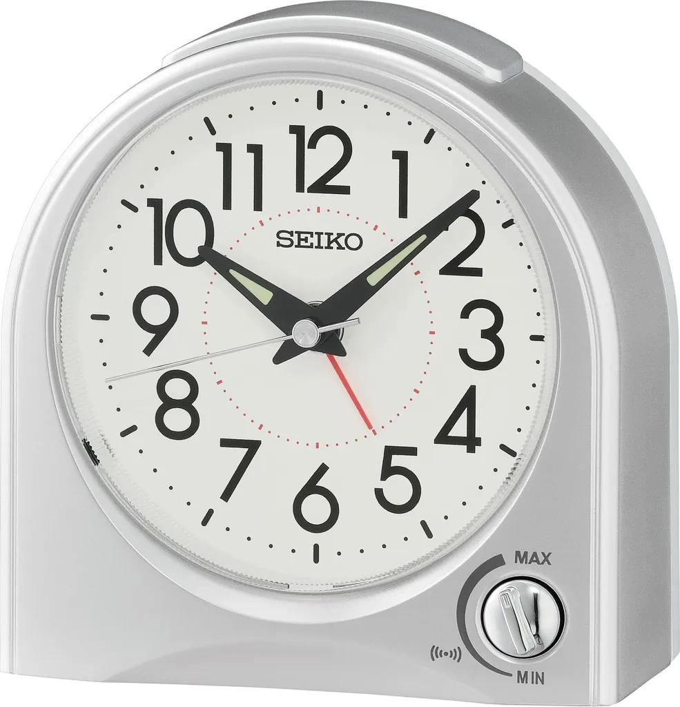 Réveil Seiko QHE204S argenté : fini le tic-tac pour un sommeil calme