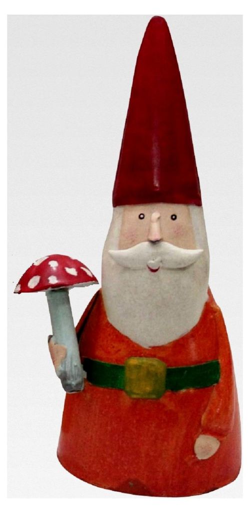 Garten-Deko Zaunhocker Gartenzwerg orangerot