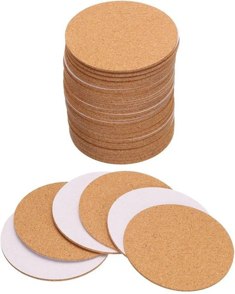 Lot de 50 Plaques de Liège Autocollantes 90x90mm pour Projets de Bricolage
