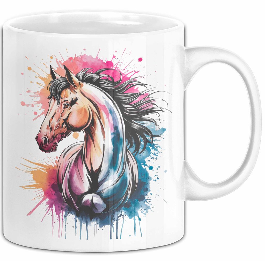 Pferde Tierliebhaber Tasse Geschenk Lustige Geschenkidee Spruch (Weiß)