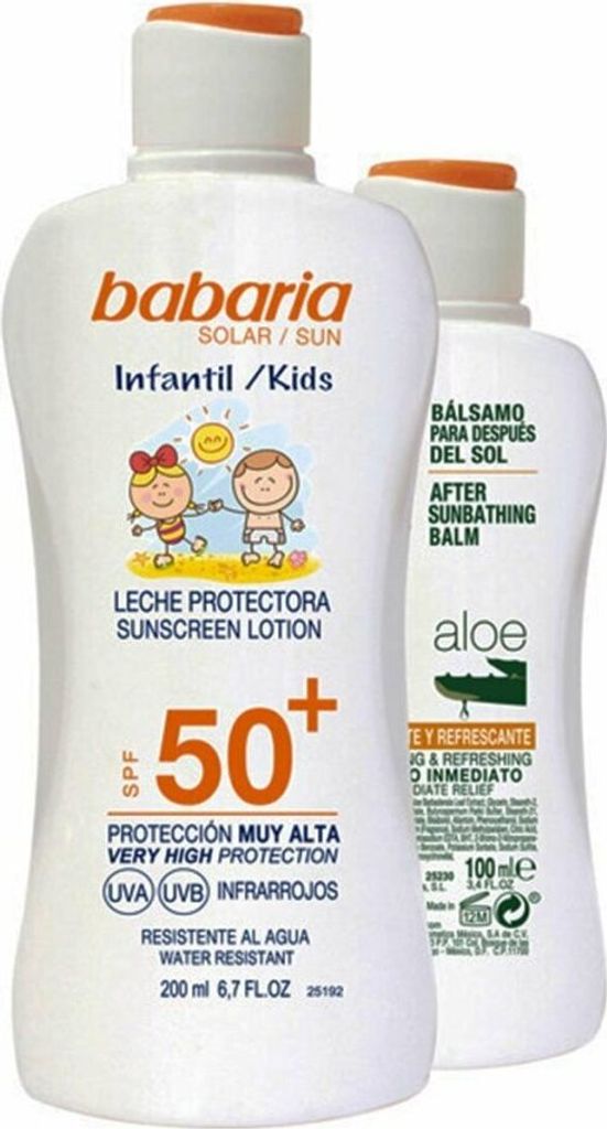 Babaria Sun Kids Sunscreen Lotion Water Resistant Spf50 200ml Set 2 Artikel