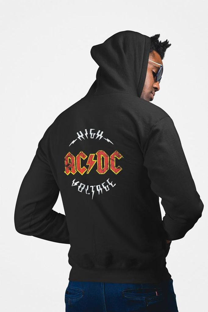 D&B Uni Hoodie ZIPZN00002 AC-DC Schwarz-Größe L