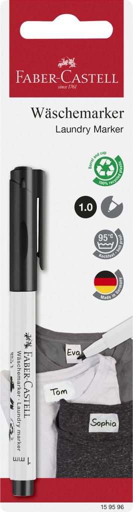 Faber-Castell 159596 - Textilmarker, 1 mm Rundspitze, bis Produktbild 