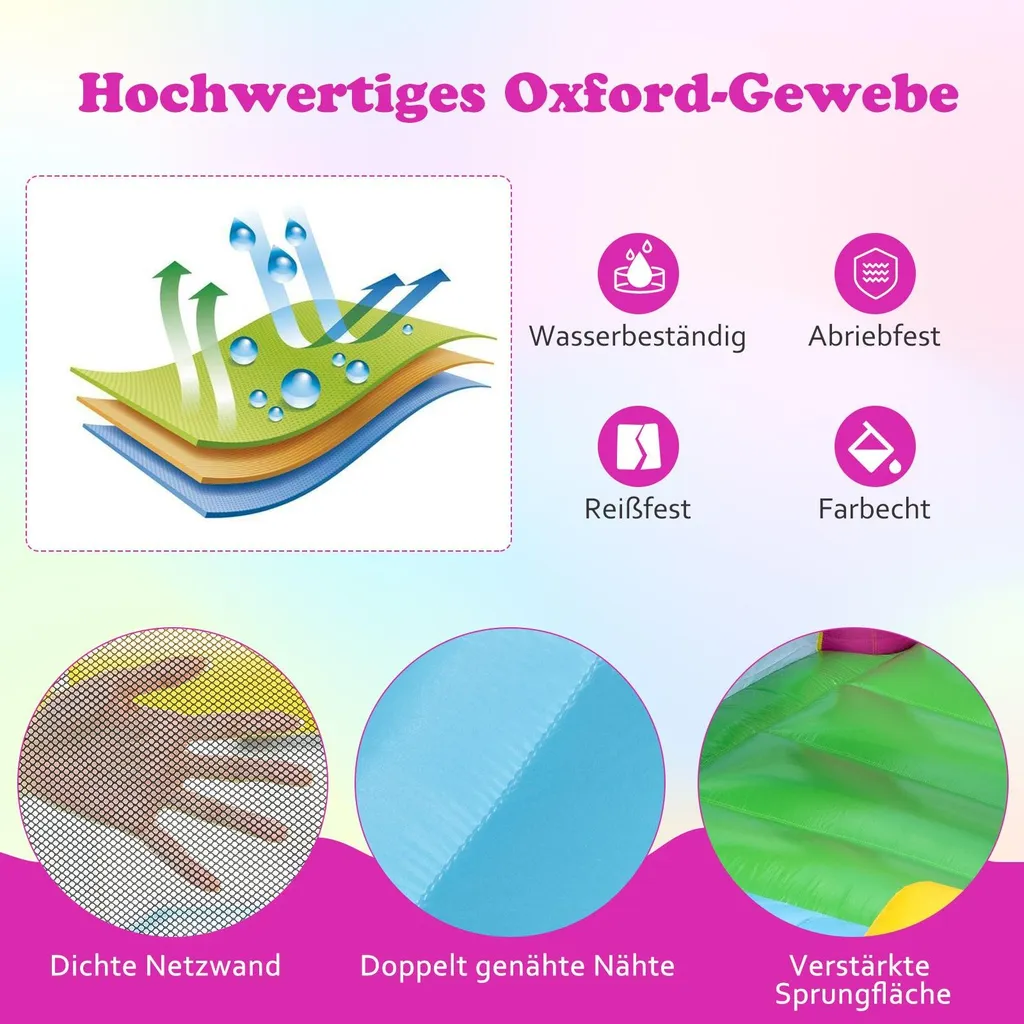 Château gonflable avec toboggan en tissu Oxford résistant pour jardin - 5