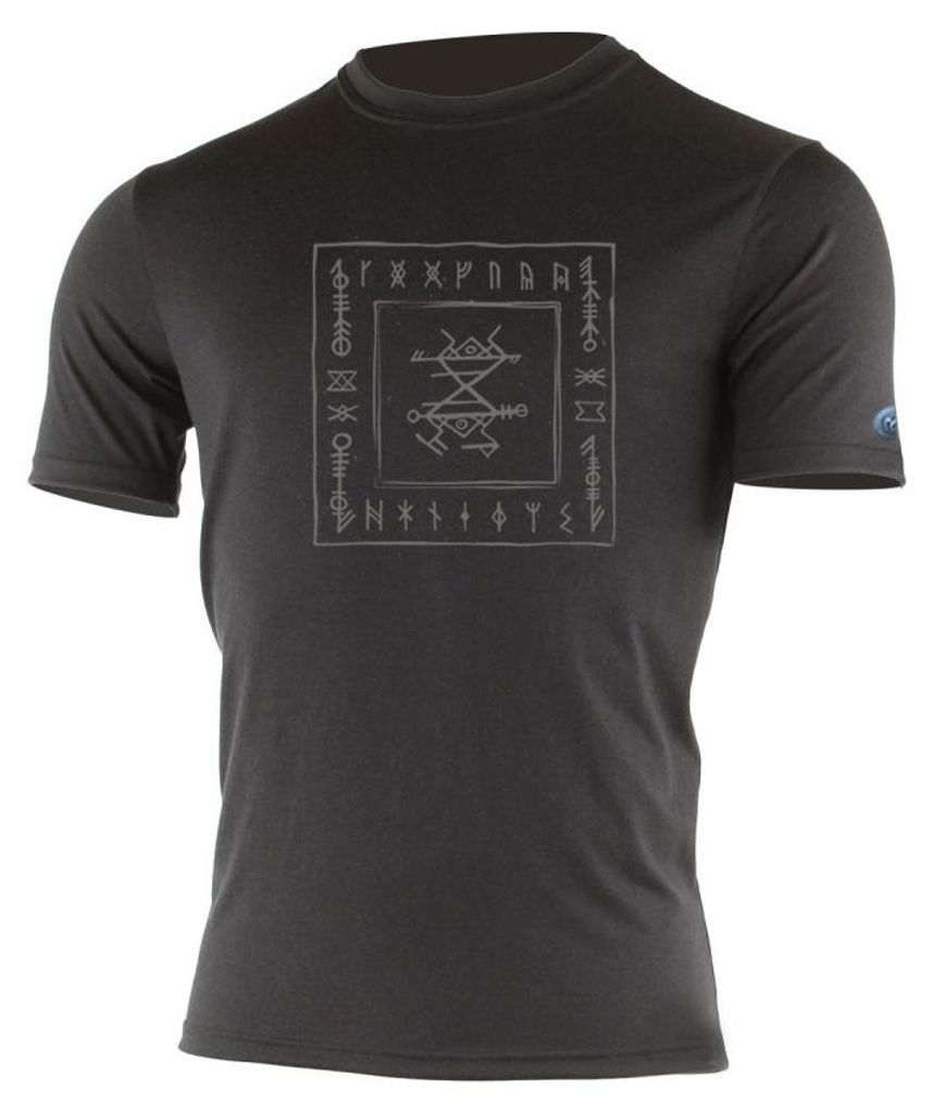 ADRIAN Herren Merinowoll-Kurzarm-T-Shirt mit Aufdruck
