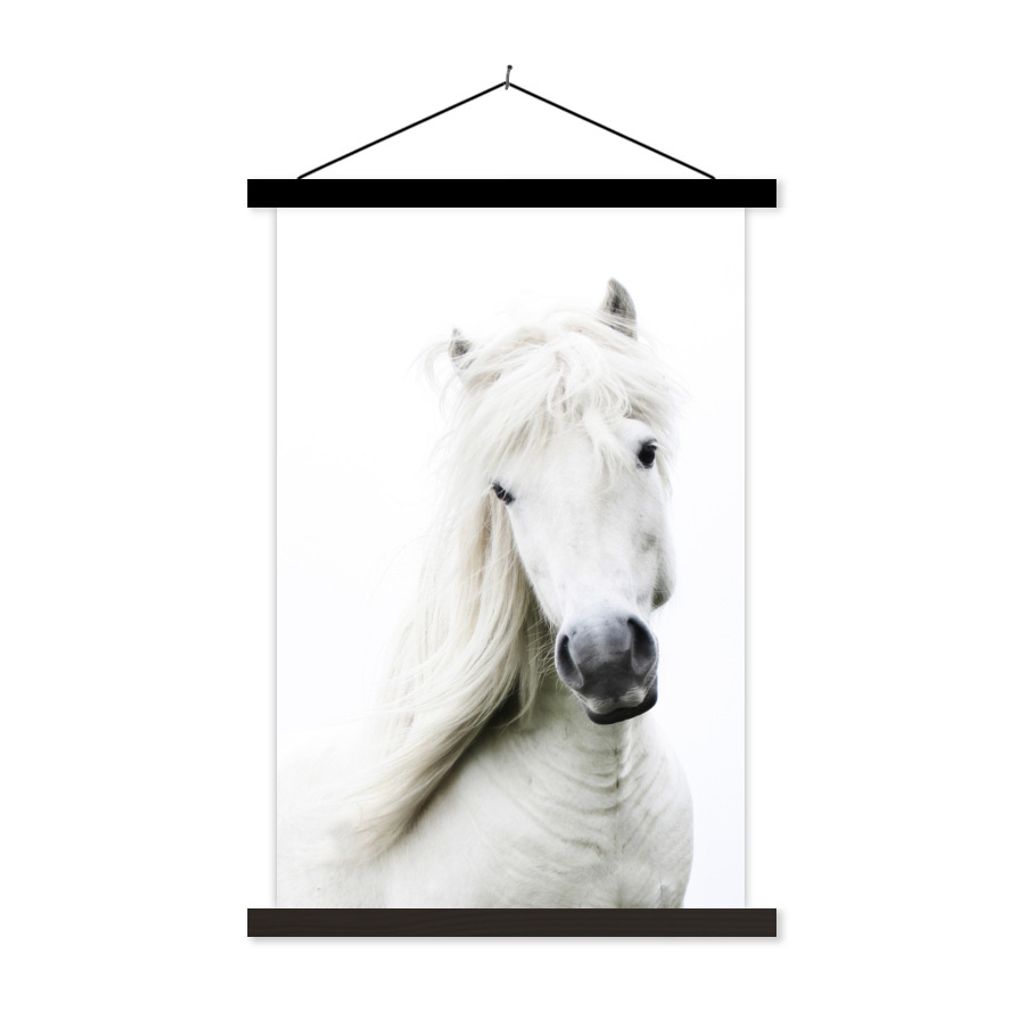 MuchoWow Textilposter Pferde - Nutztiere - Mähnen 120x180 cm mit schwarzem Rahmen - Fotos