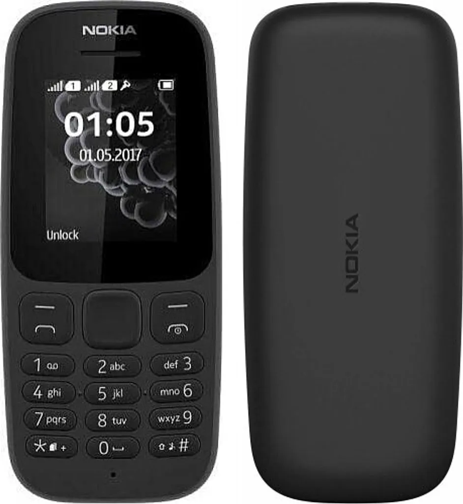 Nokia 105 Téléphone de Secours Noir Dual SIM Idéal pour Voyage et Randonnée