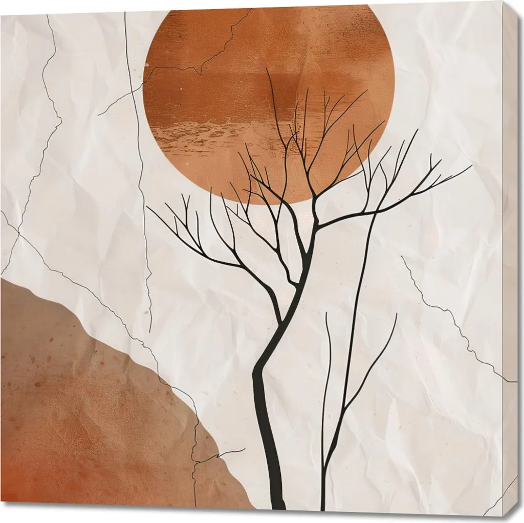 Toile Rugosité du Désert 90 x 90 cm - Effet Texturé et Tons Naturels Chic