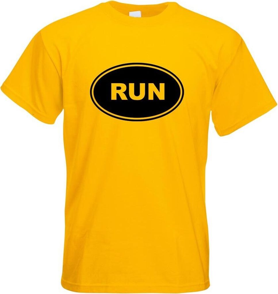 Kiwistar - T-Shirt - gelb - Run Herren Funshirt Bedruckt Design Sprüche Spruch Motive - mit Motiv Bedruckt - Funshirt Design - Sport - Freizeit - ...