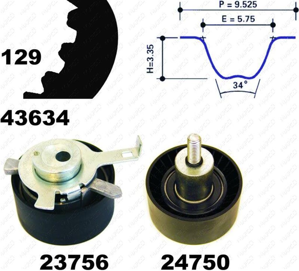MAPCO 23603 Zahnriemensatz für FORD FOCUS (DAW, DBW) Produktbild 