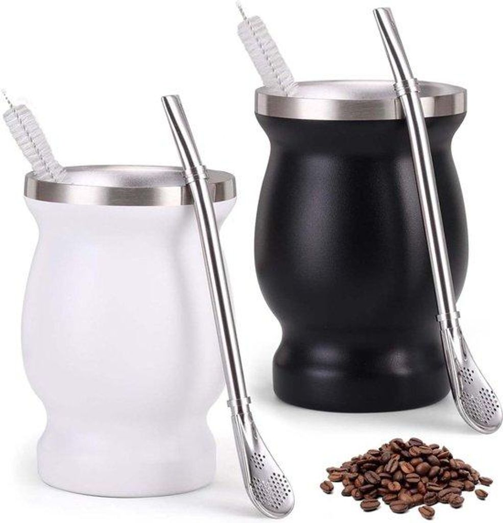 Silberne Teelöffel Set aus Edelstahl - 2er Set - mit Löffel und Reinigungsbürste - für Geschirrspüler geeignet - langlebig - für Küche Resta...