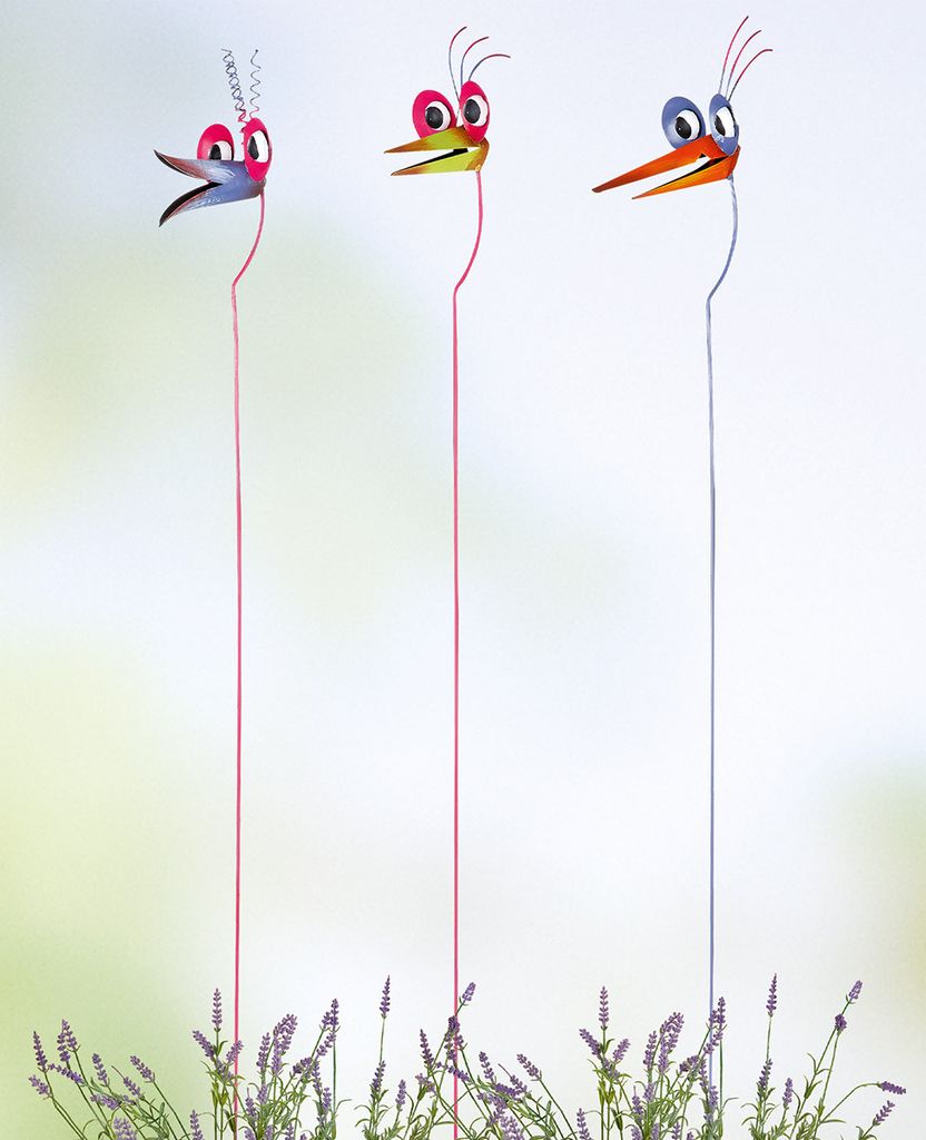 Gilde Gartenstecker, "Lustige Raben", Vogelmotiv, Metall, Produktbild 