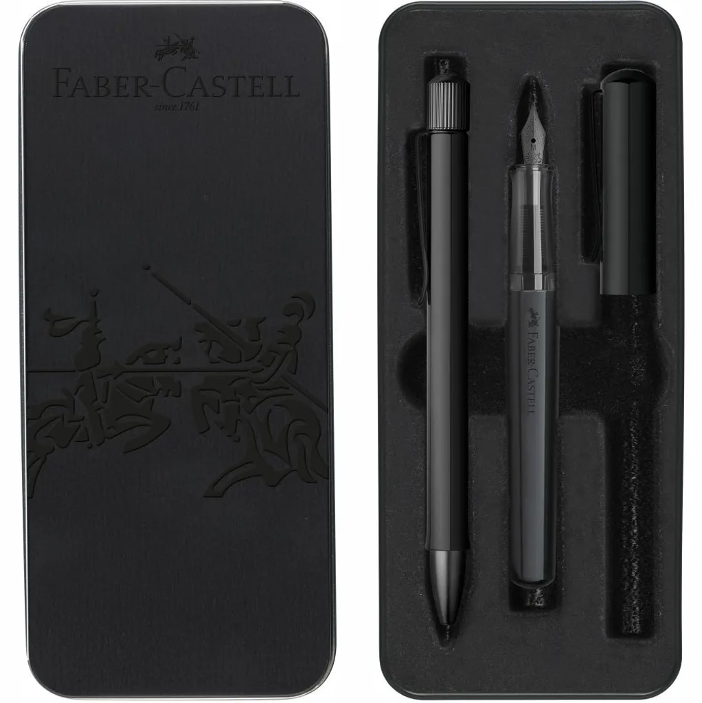 Coffret stylo plume Hexo noir Faber-Castell idéal pour bureau et école