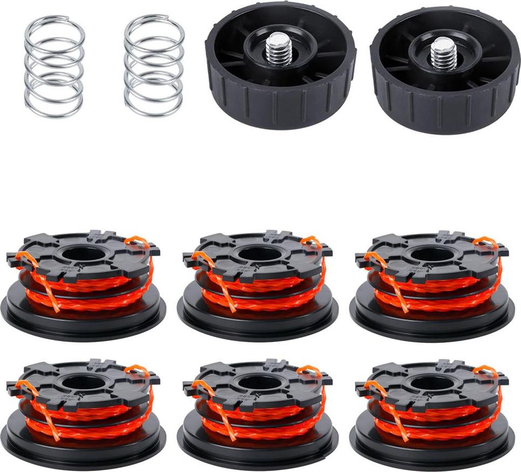 INF Rasenmähertrimmerkopf-Set - Spule x6, Kappe x2, Feder x2