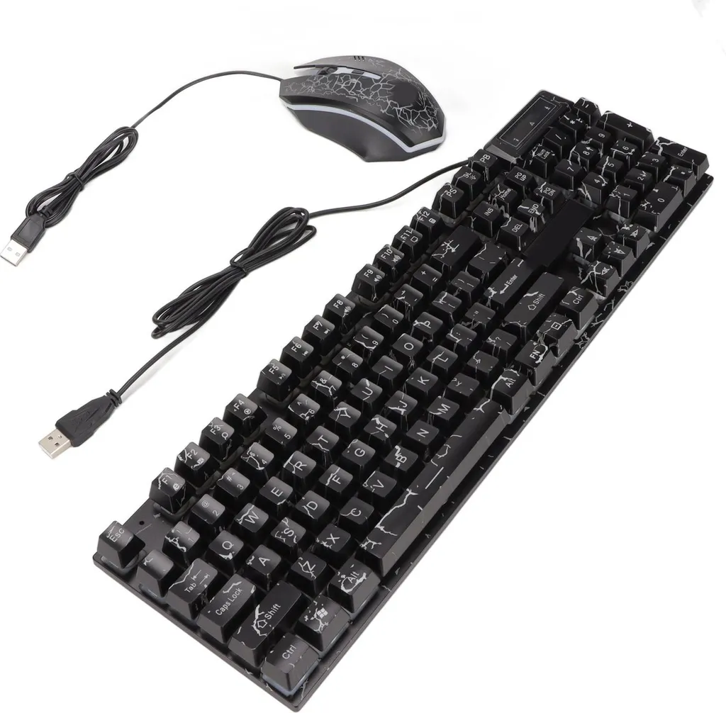 Pack Clavier Gamer USB et Souris Crackful Backlight 104 Touches Filaire