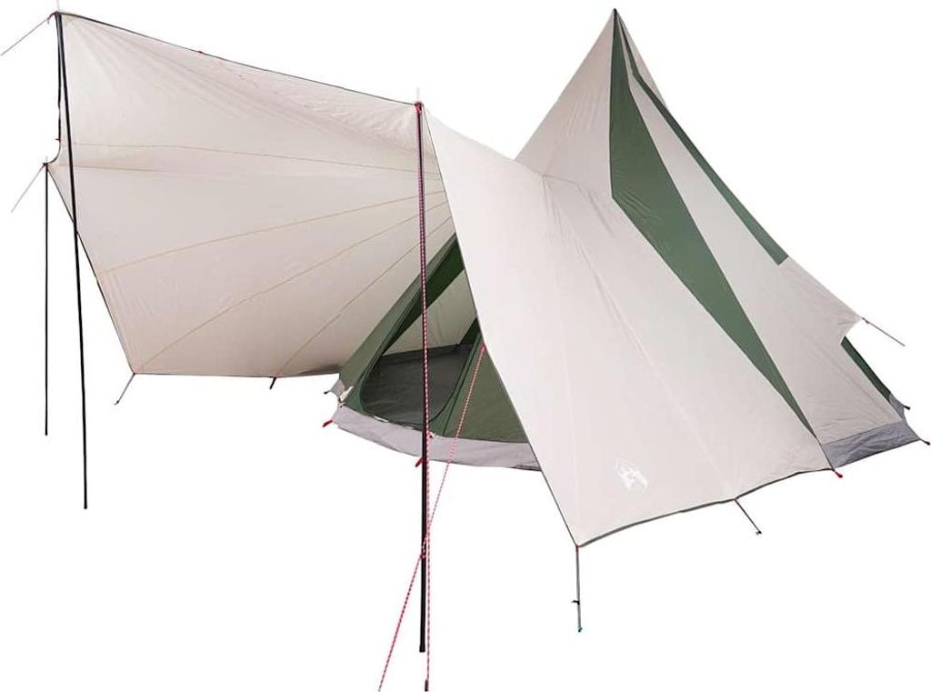 vidaXL Tipi Zelt mit Dach mit Speicher Grün 510 x 690 x 330 cm Taft