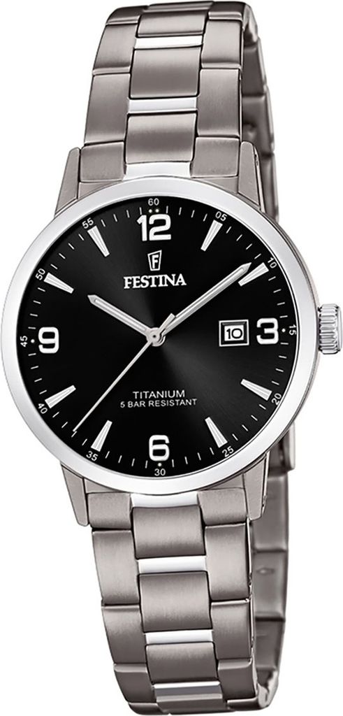 Festina Titan Damen Uhr F20436/3 Analog Armband-Uhr silber Klassik D2UF20436/3