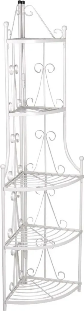 Étagère à fleurs sur pied vidaXL en métal blanc décorative et stable