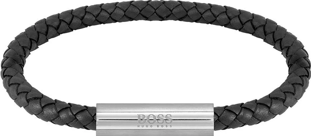Bracelet Homme en Cuir Noir Tressé BOSS - Bijou Masculin Chic 1580152