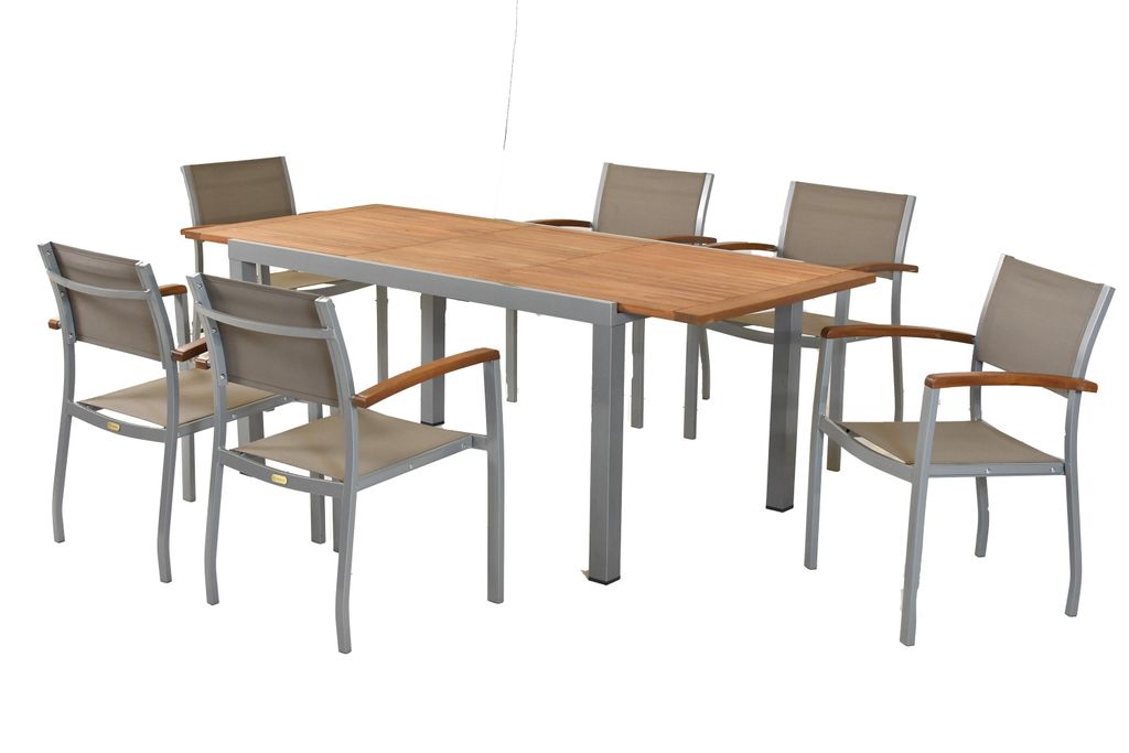 Merxx Gartenmöbelset Naxos 7tlg., 6 Stapelsessel, 1 Produktbild 
