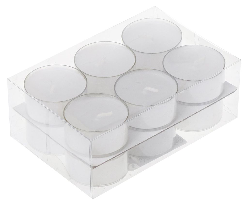 Teelichter in Kunststoffhülle Weiß 18/38mm, 12er-Pack Produktbild 