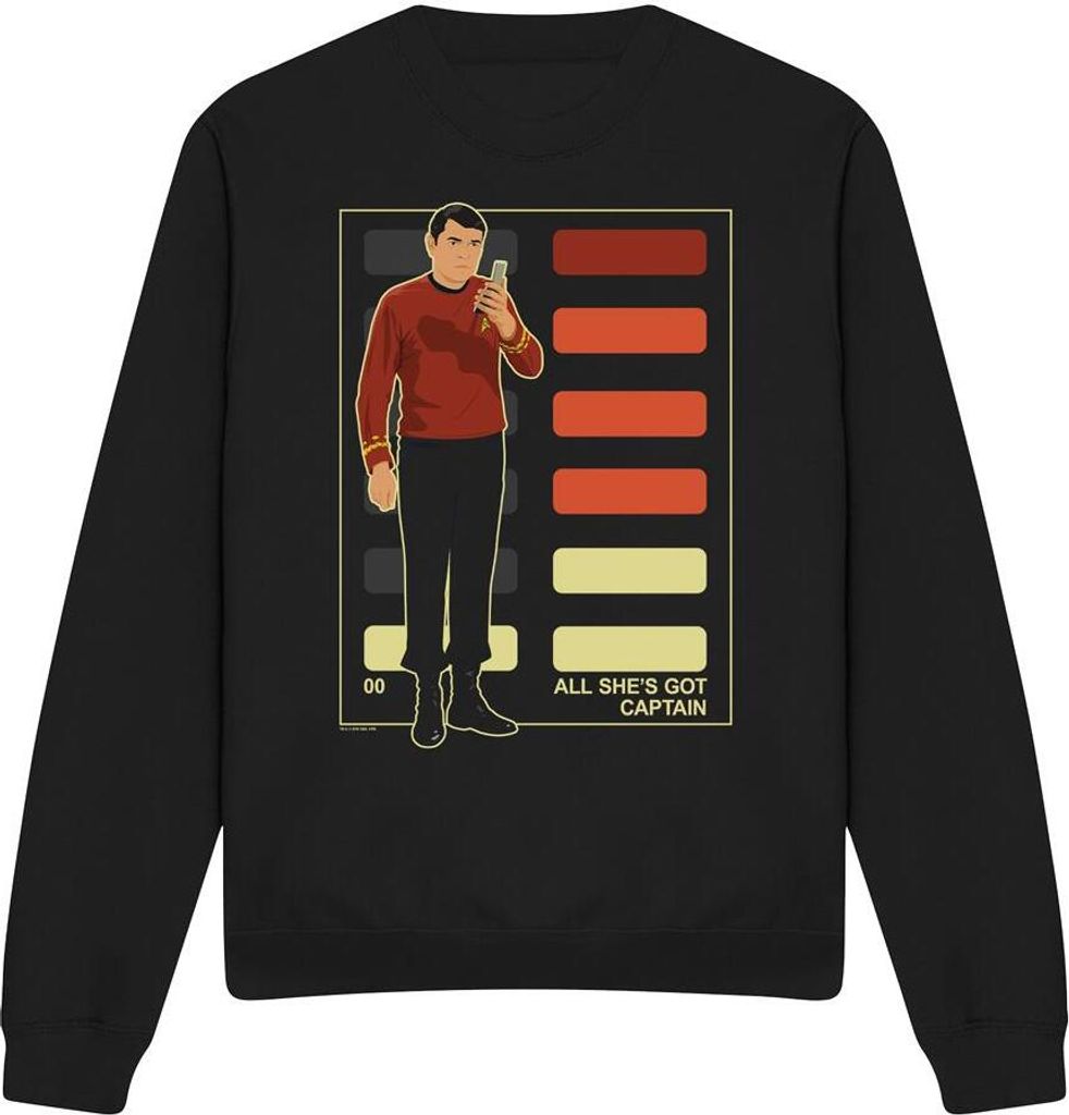 Star Trek - "All She's Got Captain" Sweatshirt für Herren/Damen Uni TV12133 (XXL) (Schwarz)