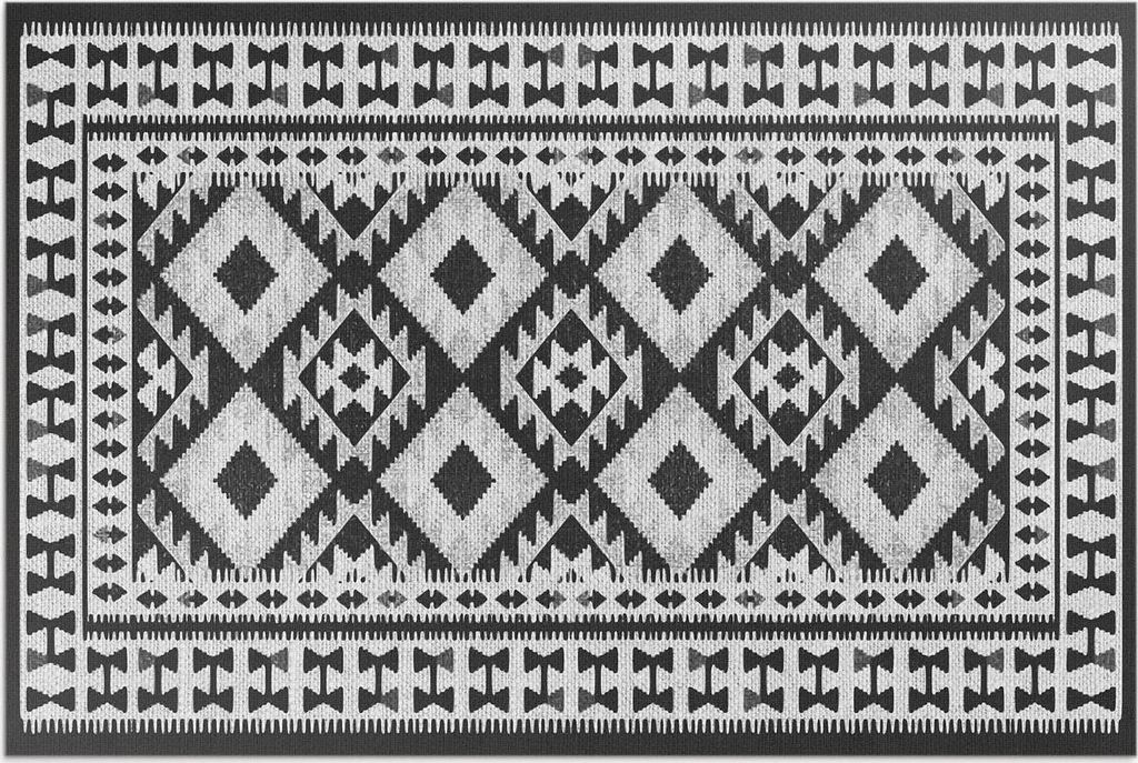 Stoffimitat mit Retro-Muster im Vintage-Stil – Vinylteppich – 80x120 cm – Outdoor Teppich – Terrasse – Wetterfest – Modern