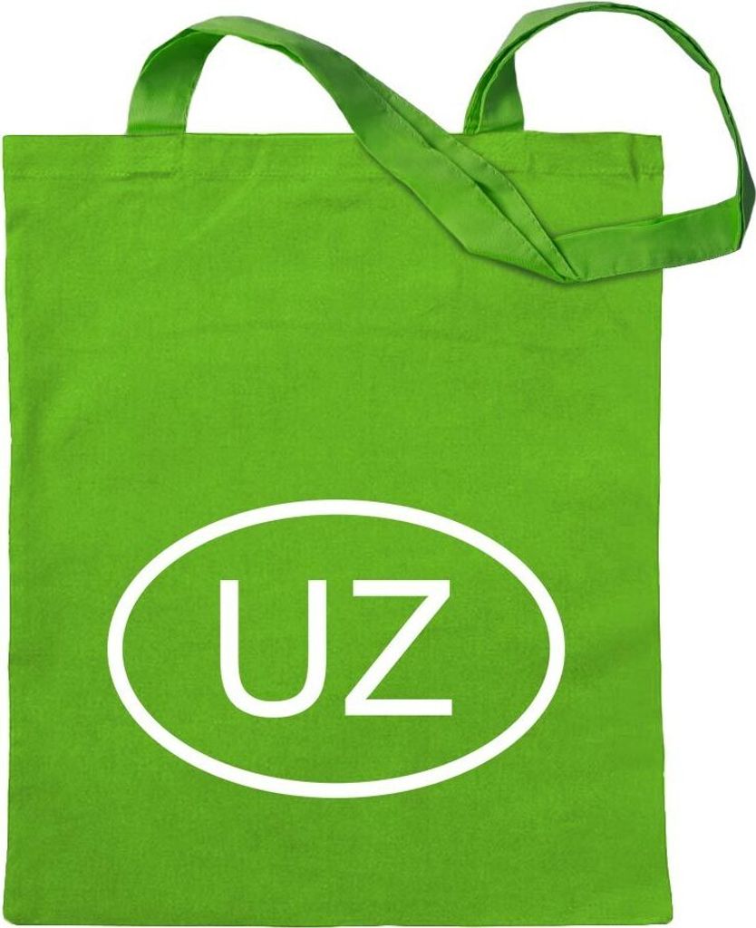 Kiwistar - Baumwolltasche - hellgrün - Usbekistan UZ - Tragetasche Stoffbeutel Umhängetasche langer Henkel