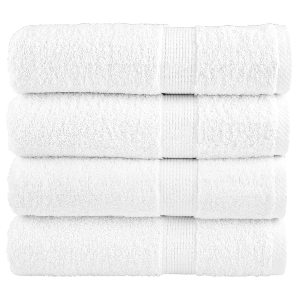 "Spring Sale"Premium Duschtücher SOLUND 4er set - modernes Design - Weiß 70x140cm 600 g/m² NEU605625 - Handtücher