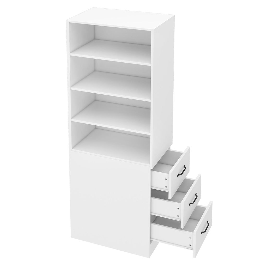 Flieks Bücherregal mit Schubladen und offenen Fächern, Produktbild 