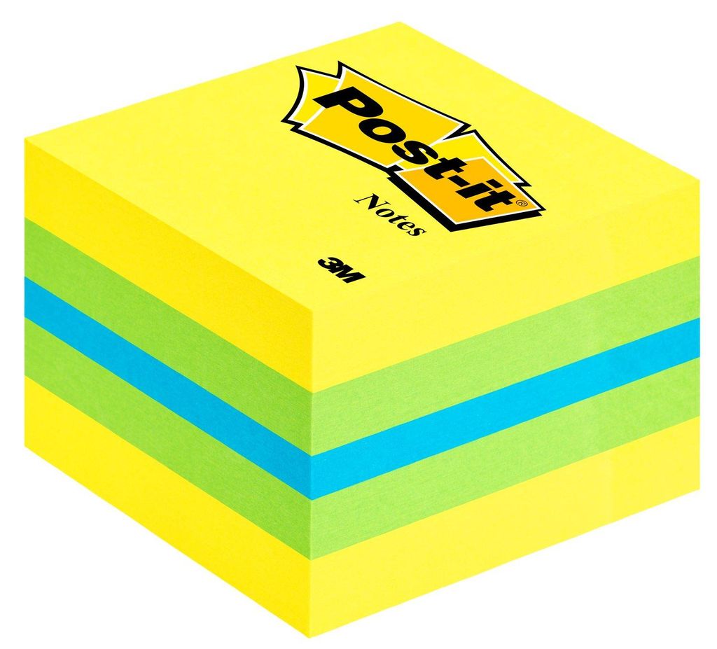 3M Post-it 2051L Klebezettel Quadratisch Blau, Grün, Türkis, Gelb 400 Blätter Selbstklebend