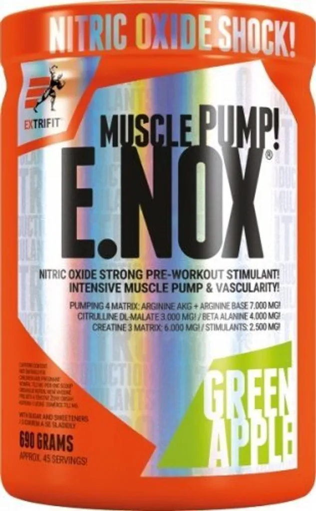 E.nox Shock 690g orange booster de pré-entraînement pour musculation