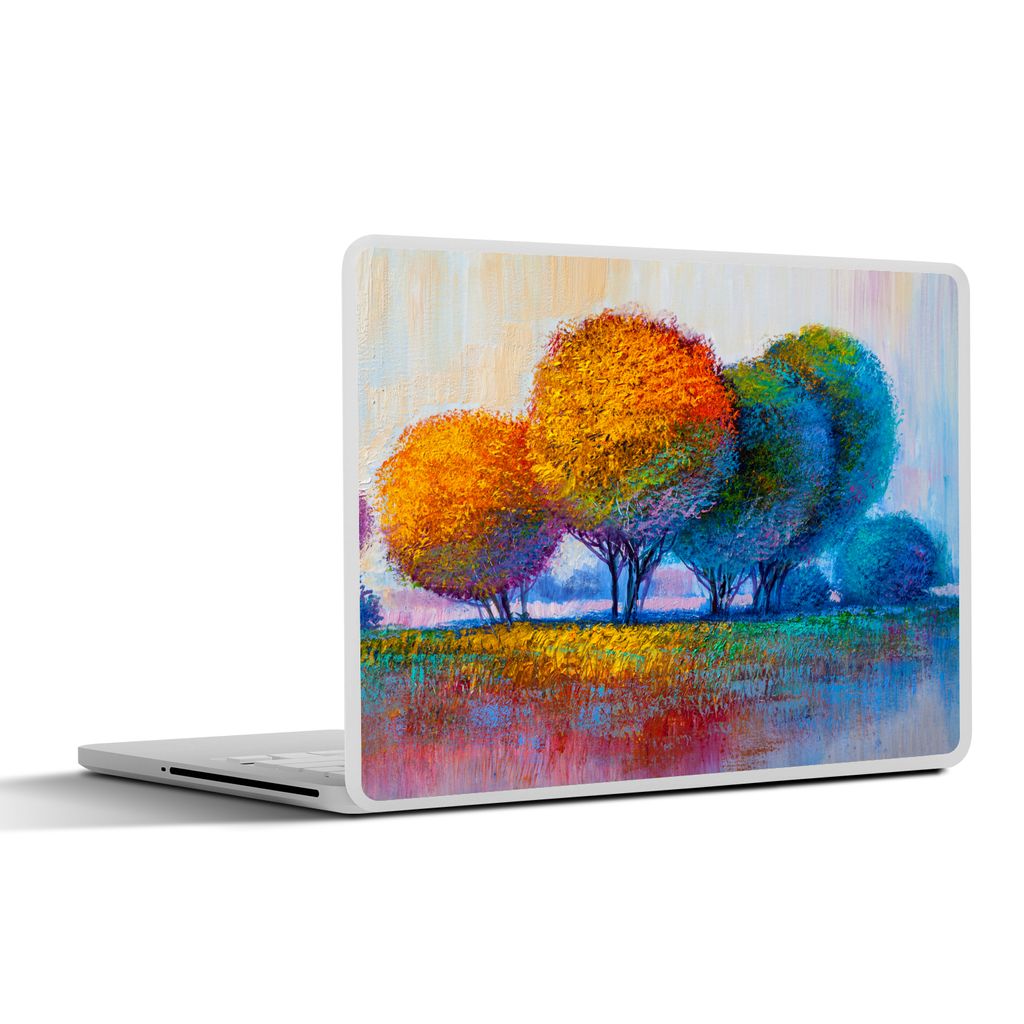 MuchoWow Laptop Aufkleber Sticker Cover Malerei - Ölgemälde - Natur - Bäume 25x18 cm - Laptop-Deko