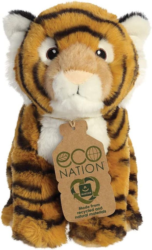 Aurora World Aurora, 35000, Eco Nation Bengalischer Tiger, 24 cm, Plüschtier (Orange, Schwarz, Weiß)