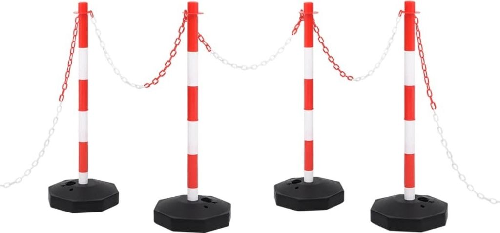 Kettenpfosten-Set mit 10 m Kunststoffkette