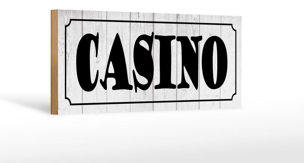 Holzschild Spruch 27x10cm Casino Spiele Spielbank Produktbild 