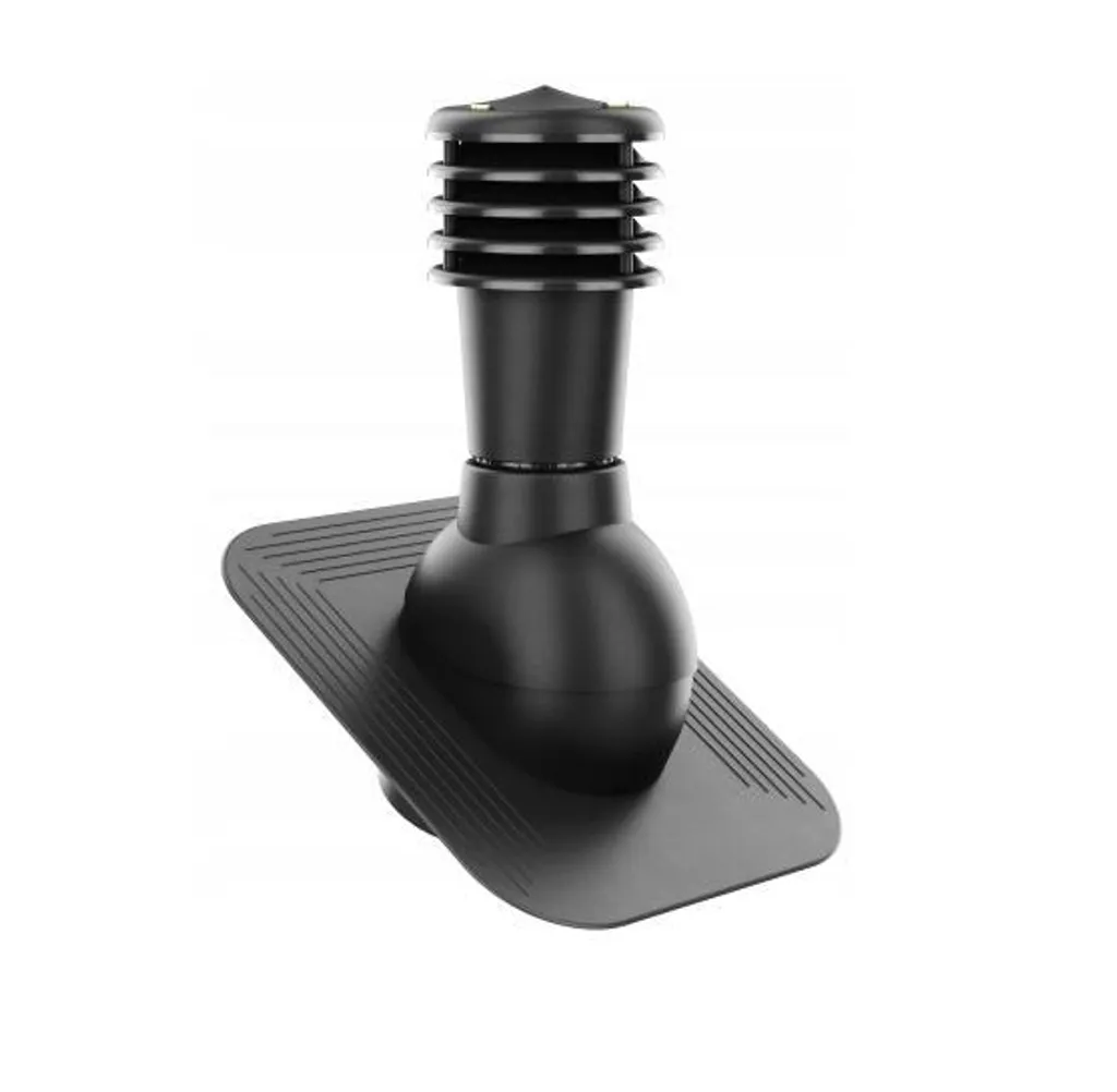 Cheminée d'aération anti-infiltration fi125 mm noir inclinaison réglable