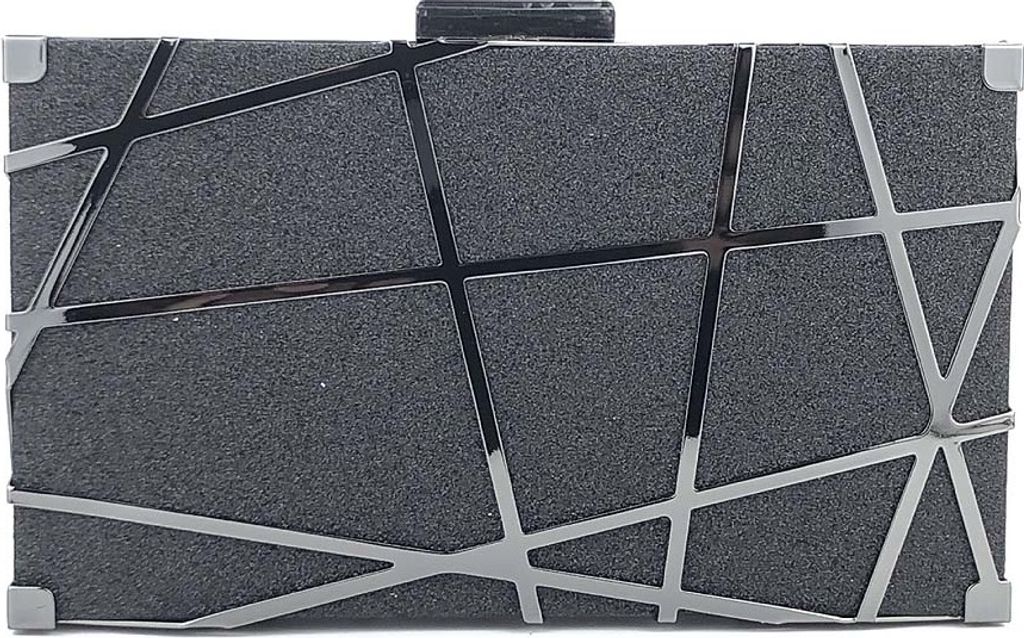 7,5 "Damen Abendtasche Clutch Geldbörsen Exquisite Metall Hollow Out Handtaschen, Schwarz