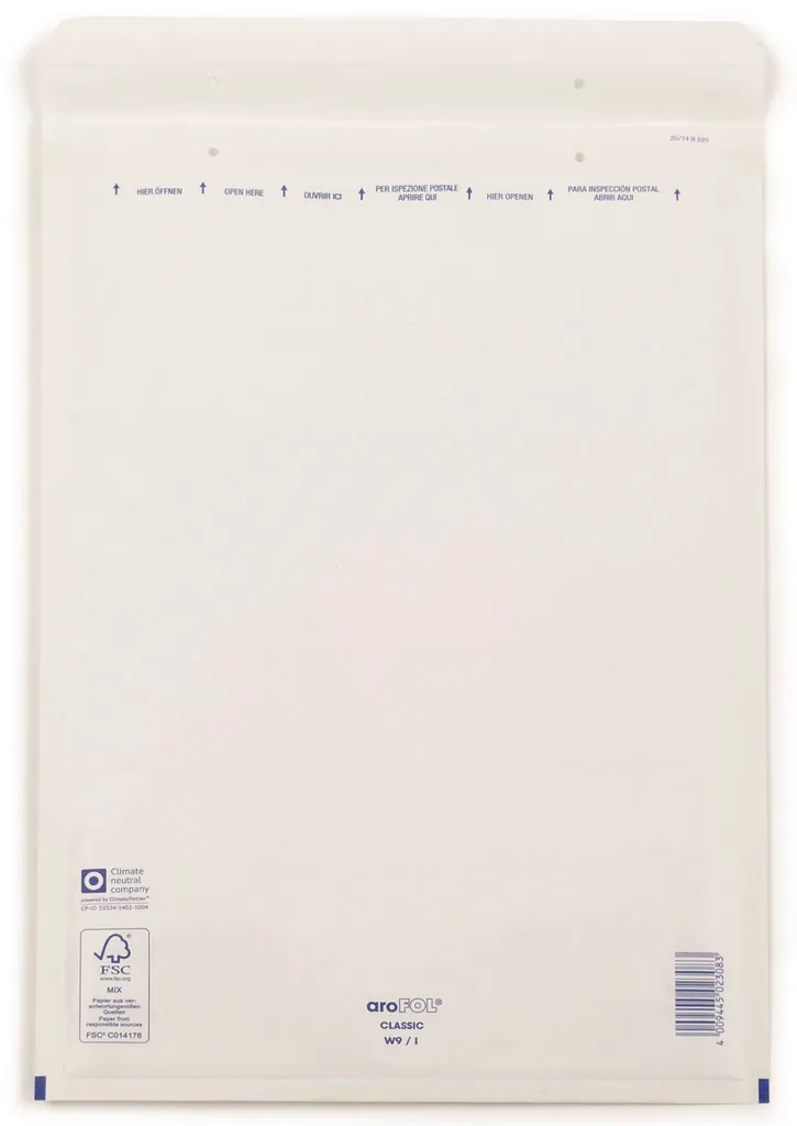 aroFOL 2FVAF000109 Pochettes à bulles d'air n° 9 300x445 mm blanc x50
