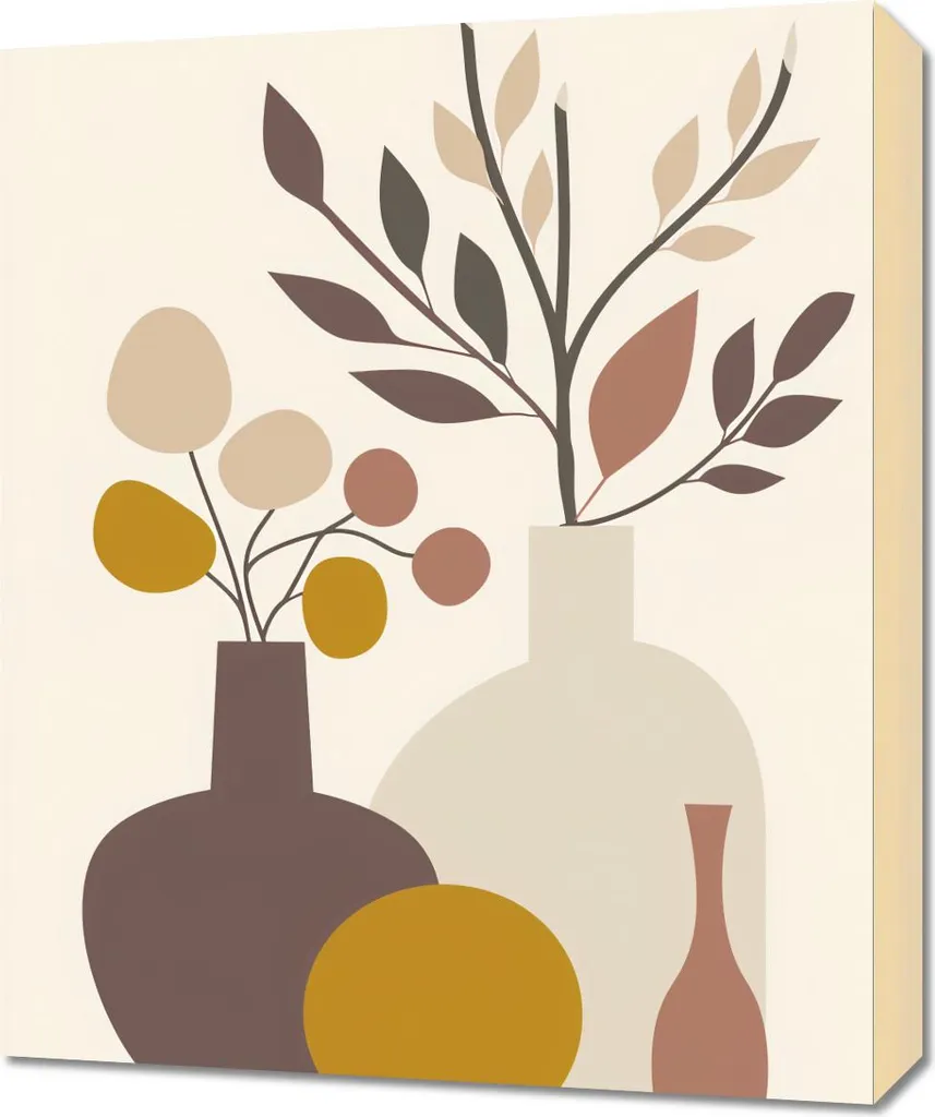 Art mural Nature morte feutrée 50 x 60 - Pour salon ou chambre zen et cosy