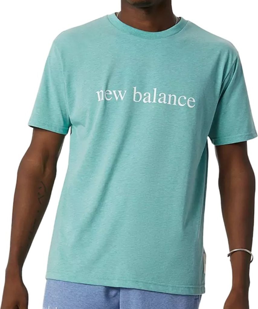 New Balance Herren T-Shirt Essentials Logo ocean haze heather S