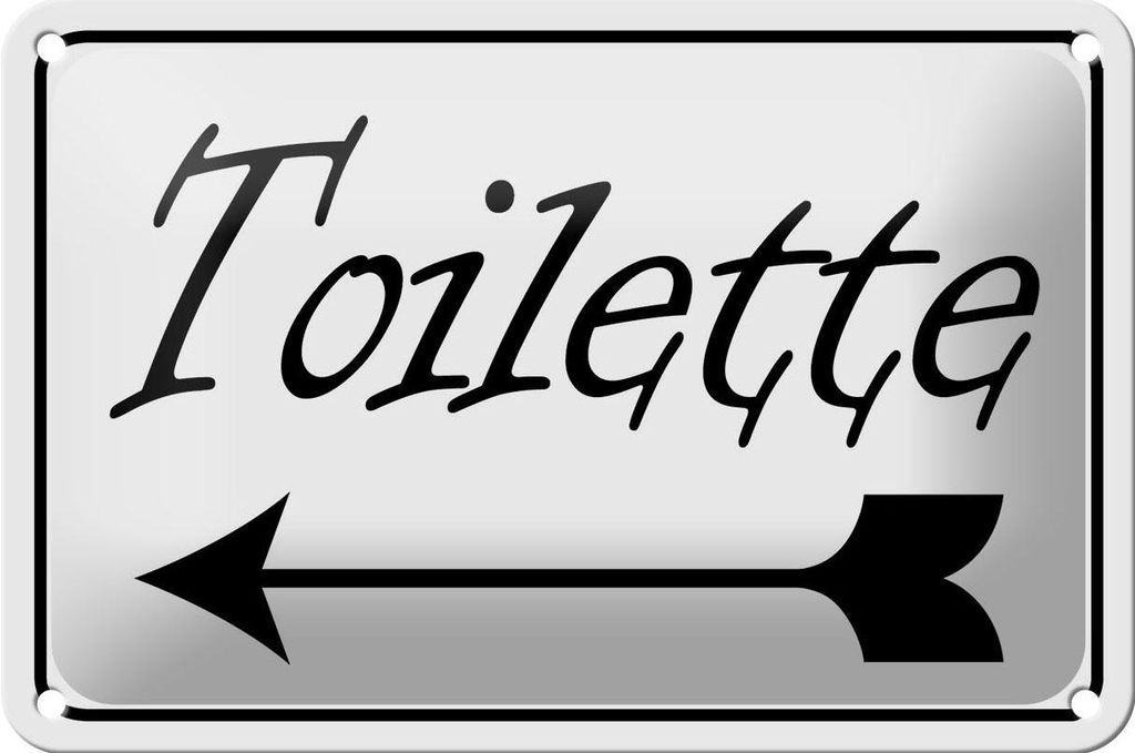 Blechschild Hinweis 18x12cm Toiletten Pfeil links