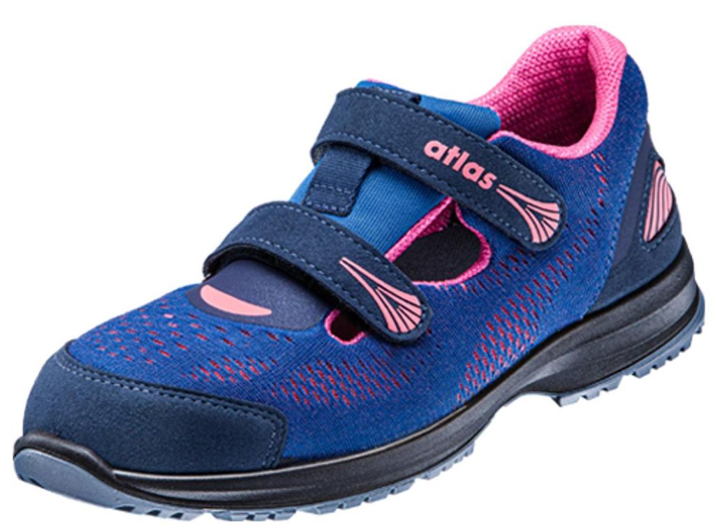 Atlas Sicherheitssandale Damen GX 165 S1P ESD SRC DGUV Gr. 37 royalblau/neon-pink