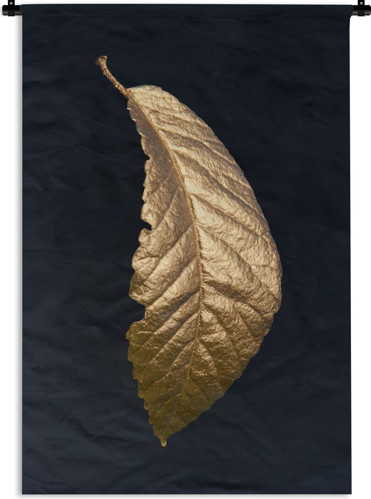 MuchoWow Wandteppich Wandbehang Baum - Blatt - Gold 120x180 cm Tapisserie Dekoration Wandtuch - Schlafzimmer - Dekorationen für das Haus