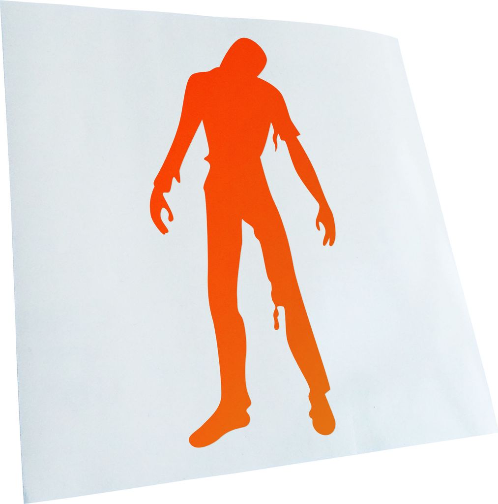 Kiwistar - Autoaufkleber - neonorange - 40 x 18 cm - Zombie White - Heckscheibenaufkleber - Aufkleber für Auto Kfz Fahrrad, LKW, Truck Mofa