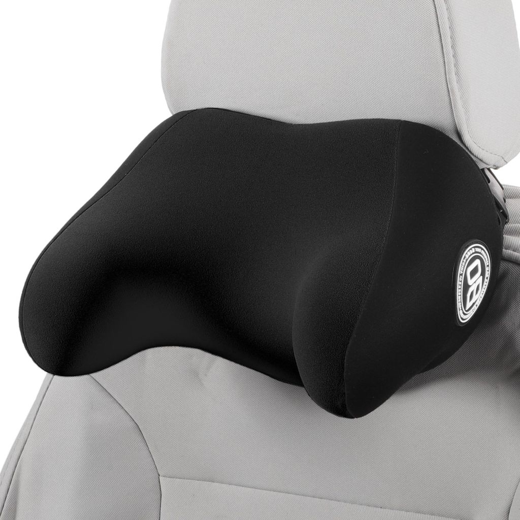 Auto Kopfstützenkissen Ergonomisches Bequemes Nackenkissen Nackenstützkissen Polyester, Memory Foam Verstellbare Breite Schwarz 1 Stück fürs Fa...