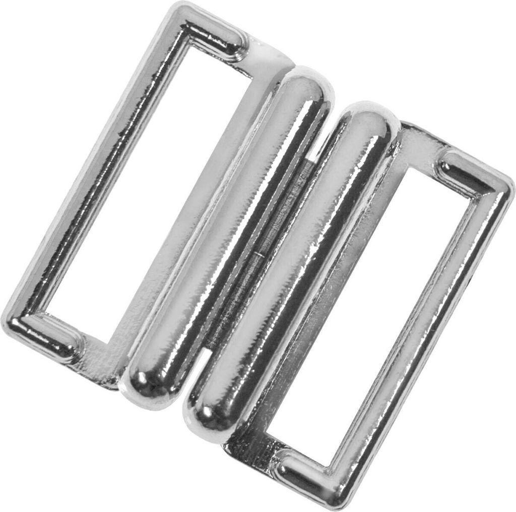 2 Bikini-Verschlüsse silber A 18x19mm | I 15x4mm