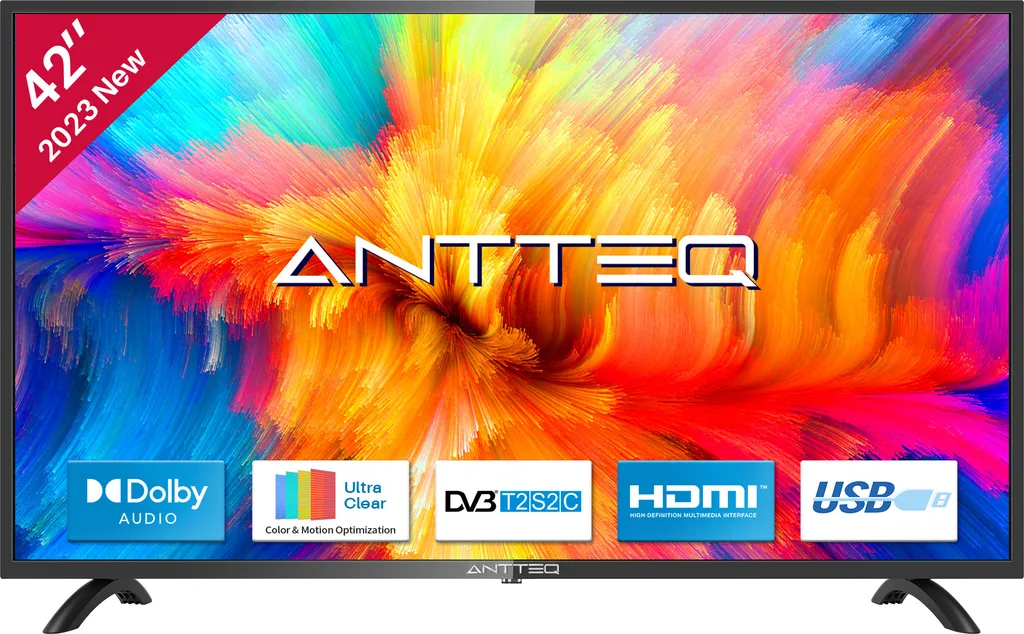TV 107 cm Antteq AB42D1 idéale pour le salon avec HDMI et Dolby Audio