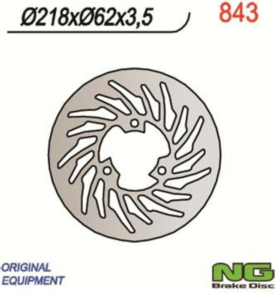 Ng Hintere Bremsscheibe Für Aprilia 5011, Derbi 50/125 (218X62X3.5) (3X10.5Mm)